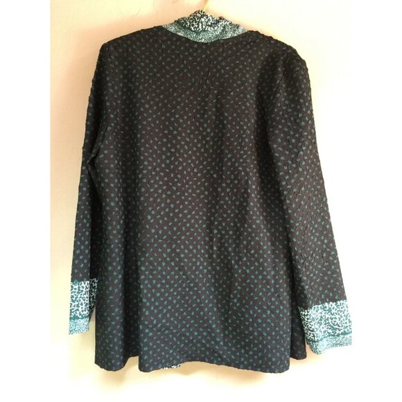 Travelers Chico's Size 1 Shawl Collar Cardigan Sweater Crinkle Knit Lightweight - Picture 2 of 9